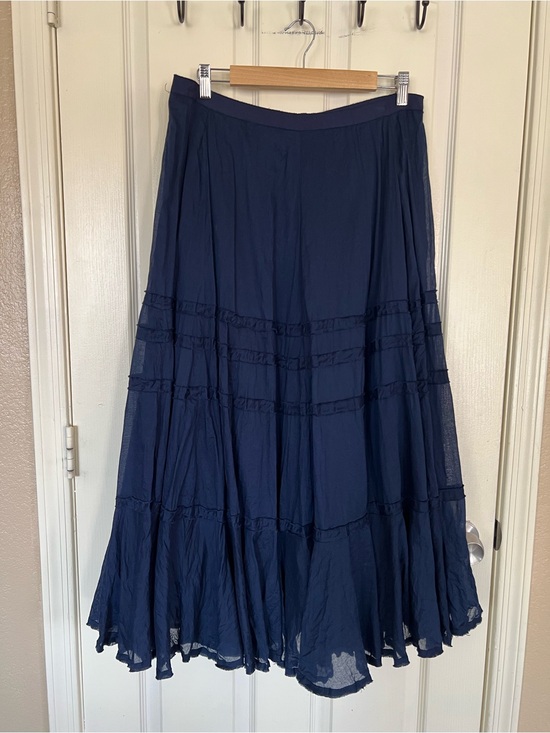 Ralph Lauren Dresses & Skirts - Lauren Ralph Lauren Navy Tiered Ruffle Maxi Skirt 14 100% Cotton